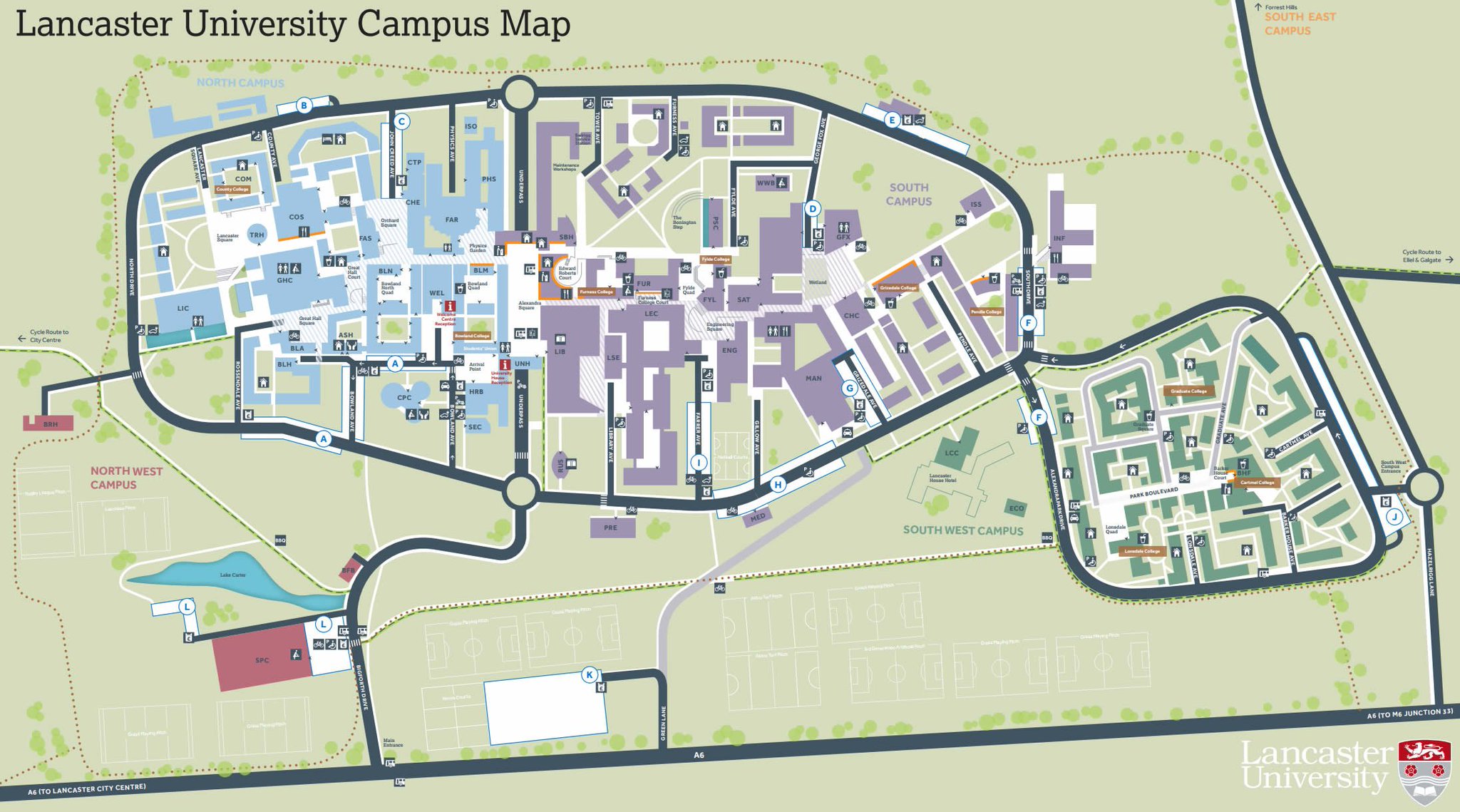 Lancaster City Centre Map Lancaster Management School On Twitter: "Don't Get Lost At Open Day! Find  Your Way With This Campus Map.#Lovelancaster Https://T.co/9Mk49Rrfnl  Https://T.co/C8Ricwiasm" / Twitter