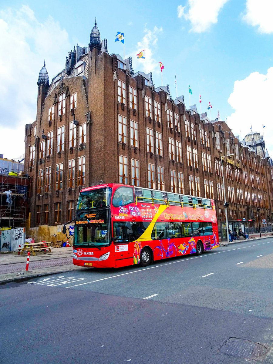 CSAmsterdam's tweet photo. #citysightseeingamsterdam #hoponhopoff bus at stop #2 in front of the famous Amrath hotel! #potd #travelpic #weshowyoutheworld #Amsterdam https://t.co/SOaLR8Gcb8