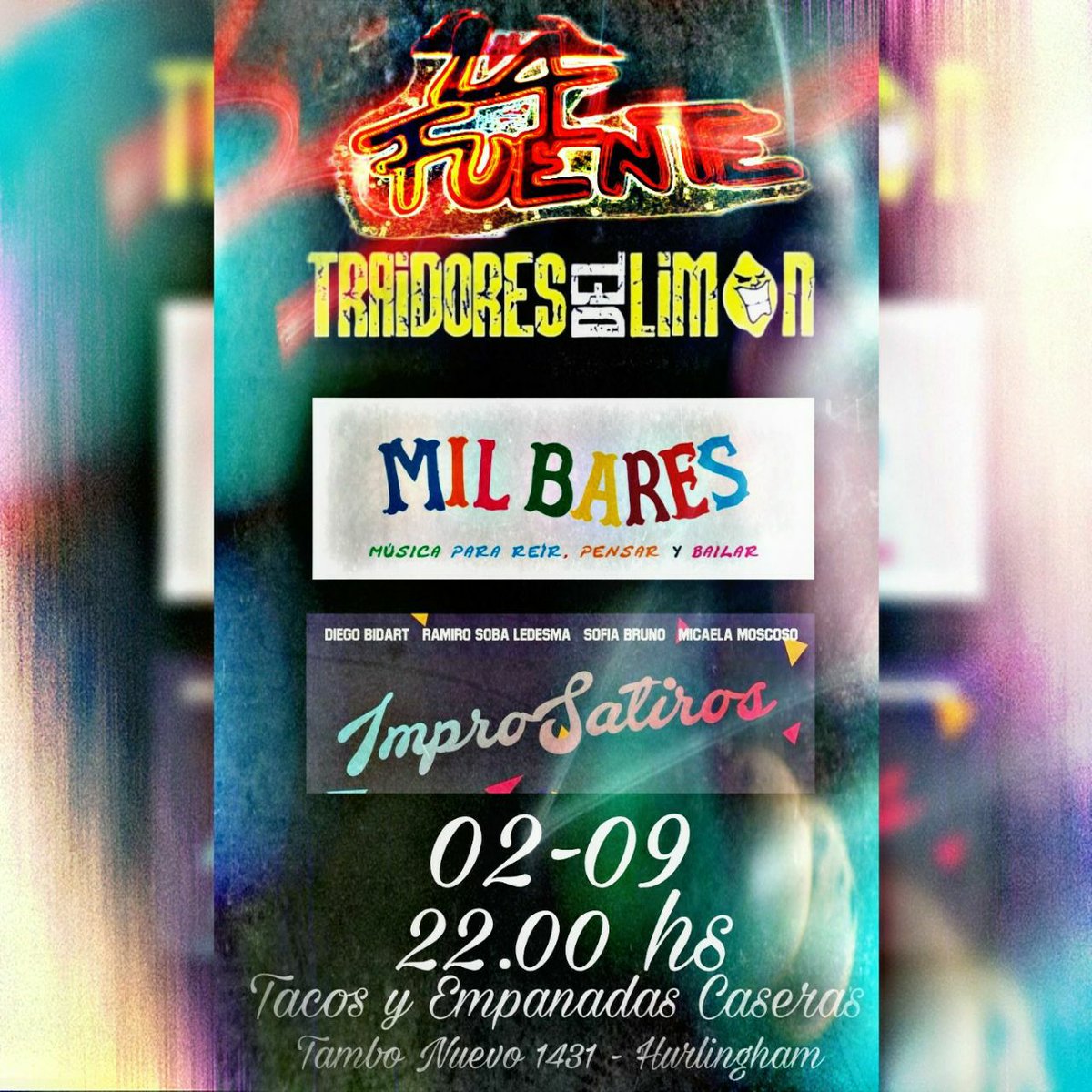 Mil_Bares's tweet photo. Este Finde  02/09 @Mil_Bares  en ---> La fuente Pub-Hurlingham Junto a @traidoreslimon y #improsatiros https://t.co/viHB4evC28