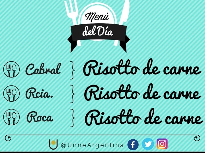 unneargentina's tweet photo. #MenúDelDía en nuestros comedores: risotto de carne 👌😁🍛🍽 https://t.co/rfTM6Bzo9x