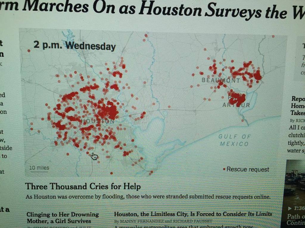 MapSocietyNY's tweet photo. 💔 thank you @nytimes for the map today to help us understand the devastation in Houston #watermap #houston #datama… https://t.co/Plnb8QK2nZ https://t.co/xPK8wx3eue