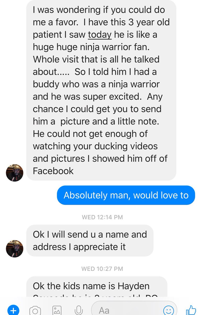 RedneckNinjaANW's tweet photo. Man love getting messages like these! Nothing like making a kids day! #redneckninja @nbcninjawarrior https://t.co/nPzaIUzfyF
