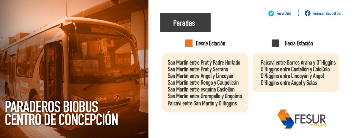 EFE_Biotren's tweet photo. RECUERDA 😌👆: El único servicio que garantiza la integración con el #Biotren 🚂 es el #BioCentro 🚍 ¡Acá los horarios y paraderos! https://t.co/u27aYWWeSc