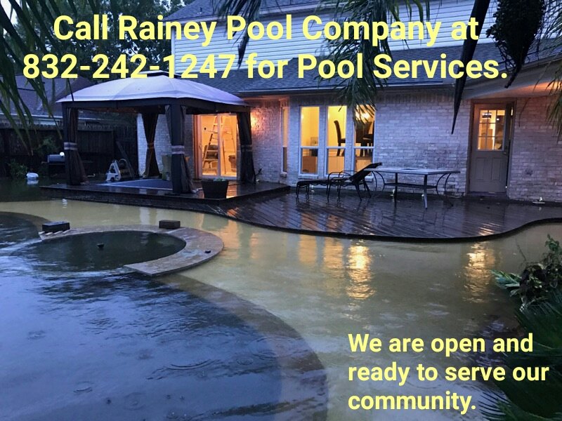 RaineyPools's tweet photo. We currently do not have power. Call the number below and we'll get you on schedule. #RaineyPoolCompany #HurricaneHarveyRelief https://t.co/ClyUiBPfWu