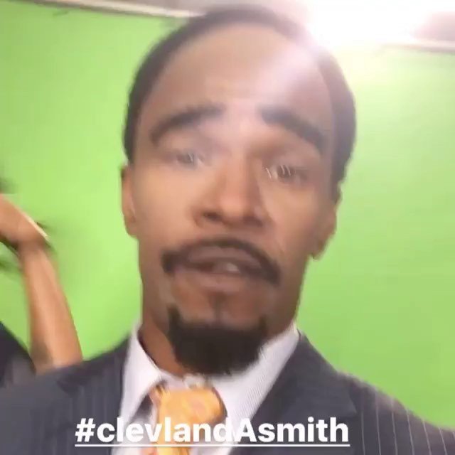 TheYBF's tweet photo. #JamieFoxx as #ClevelandASmith in his upcoming flick (and directorial debut) #AllStarWeekendTheMovie. #StephenASmith π€£ Watch #Instavideo:htβ¦ https://t.co/eUvZQ5qWNj