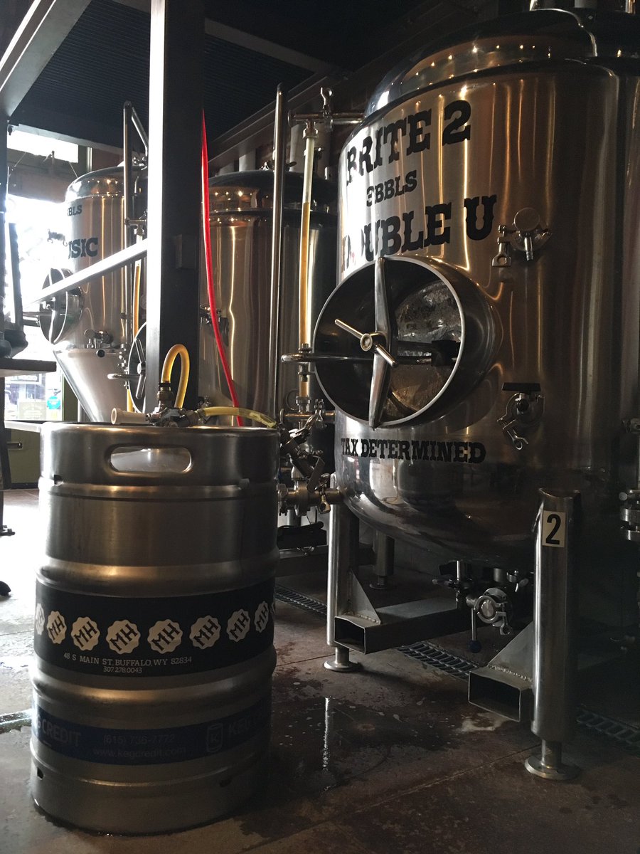 mishapbrewing's tweet photo. What better to do on a Thursday morning than keg the Misty Moon Pale Ale? See you at 1!#ThirstyThursday #Craftbeer #kegit #wyobeer #brewery https://t.co/EBBqxD2utX
