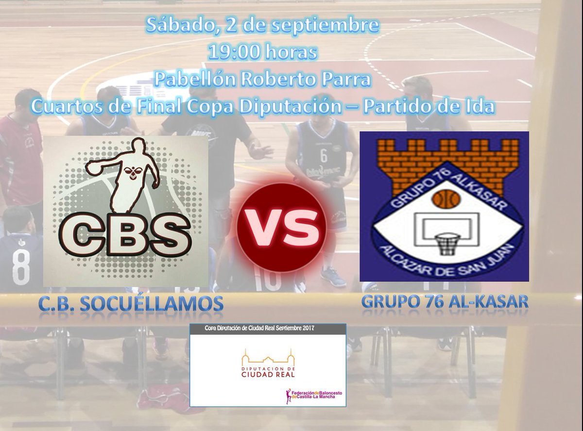 cbsocuellamos's tweet photo. Sábado, 19.00, P. Roberto Parra, vs @G76AlKasar
1/4 final ida  Copa Diputación Ciudad Real
Te esperamos!!
@SocuellamosDpte @Basketmancha https://t.co/68moRpUFkQ