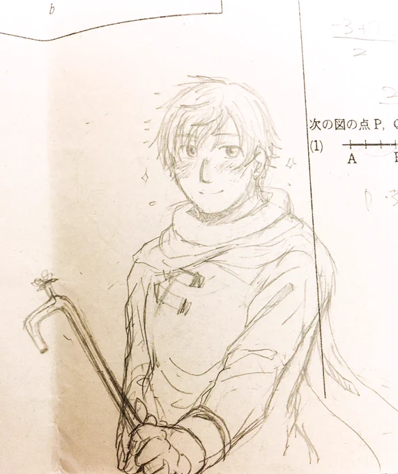 テスト勉強してたら見つけた授業中に描いたであろうろしあちゃん 