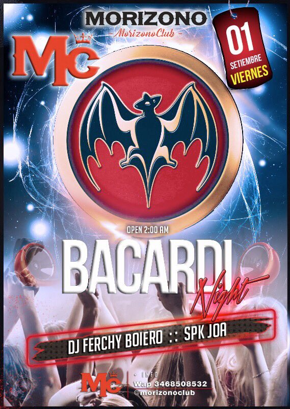 MorizonoDisco's tweet photo. Noche Bacardi 🎉🎉🎉
Da rt que podes ganar👇🏼👇🏼👇🏼
Mojitos 🍸
Daikiris 🍹
Cuba Libre 🍷
Bacardi Uva 🍇🍇
Pack de 4Free🆓
#ViernesDeMorizono 🎉🎉🎉 https://t.co/bEGqOQXR2Z