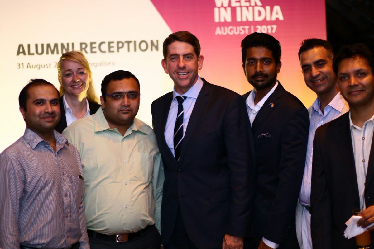 AustradeIndia's tweet photo. #AusAlumni at #Australian #Alumni reception in #Bengaluru networking with #ABWI #Ausbiz #HigherEdu delegn @FutureUnlimited https://t.co/NAuHoKGEqq