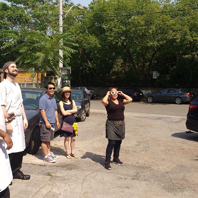 TabuleToronto's tweet photo. #TBT to that time when the 🌚 stood in front of the 🌞 and we all went out to watch! #SolarEclips2017 #TheThingsWeDoForFun https://t.co/FQlFgGzSt3