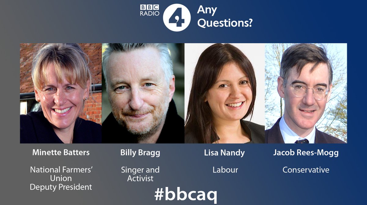 BBCAnyQuestions's tweet photo. .@dimbleby_jd is back in Beer for @bbcanyquestions Friday 8pm @bbcradio4 with
@barford100 @billybragg @lisanandy &amp; @Jacob_rees_mogg
#bbcaq https://t.co/G04zrUEPP0
