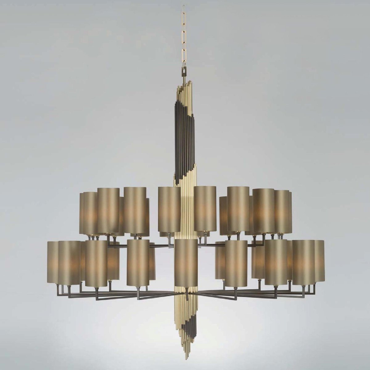 officinaluce's tweet photo. Shine 36-lights chandelier with natural and burnished brass structure #flute #officinaluce #noveltiesedition #2017 https://t.co/SKr2MvjPNA