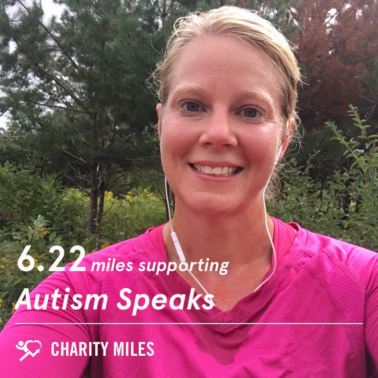 amber_jwatson's tweet photo. 6.2 @CharityMiles for @autismspeaks. Thx 2 #JNJ &amp; @DonateAPhoto. https://t.co/sv8mtBRTSb