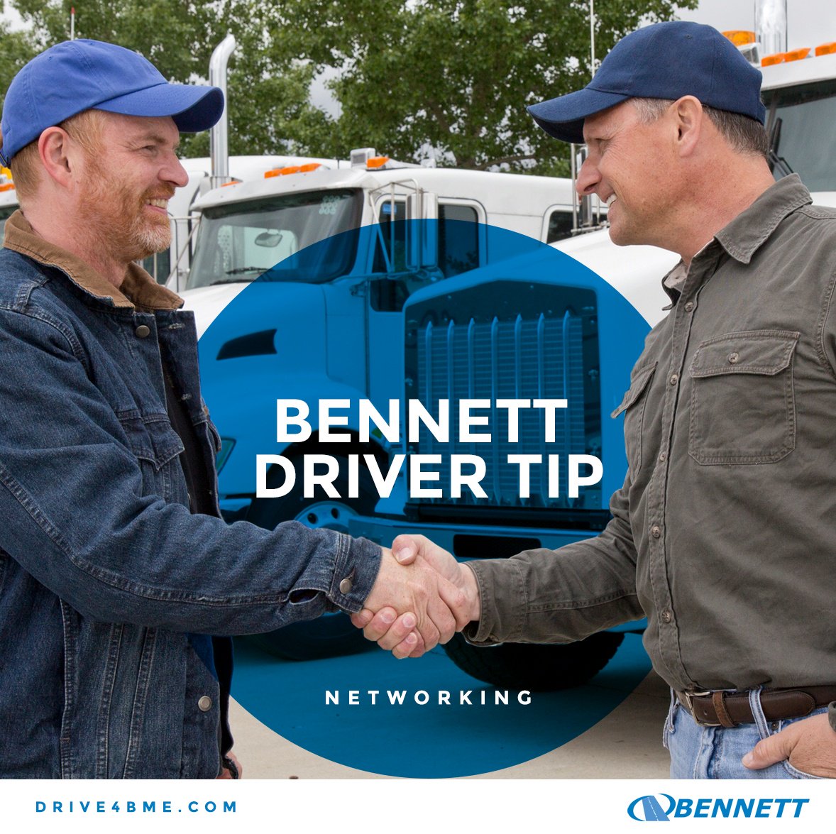 Bennett Driver Tip! Never forget about the benefits of networking. Get to know your agents, and build relationships. #truckers