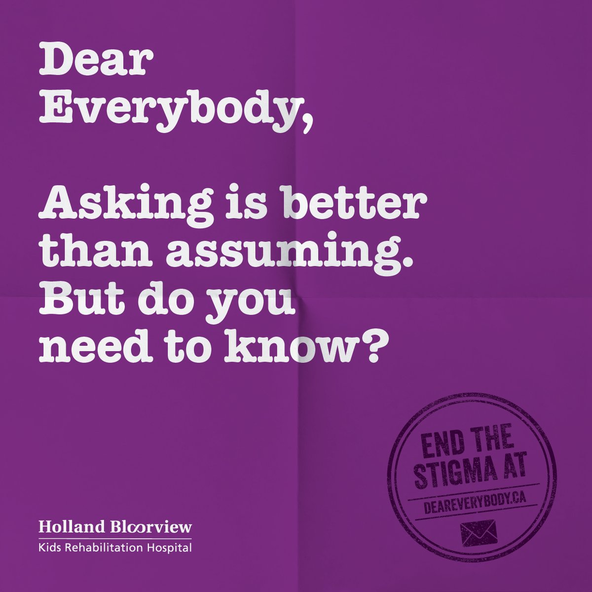HBKidsHospital's tweet photo. #DearEverybody "Asking is better than assuming.  But do you need to know?" https://t.co/kZ0ZzgDZy0 https://t.co/NBKLUiZFoE