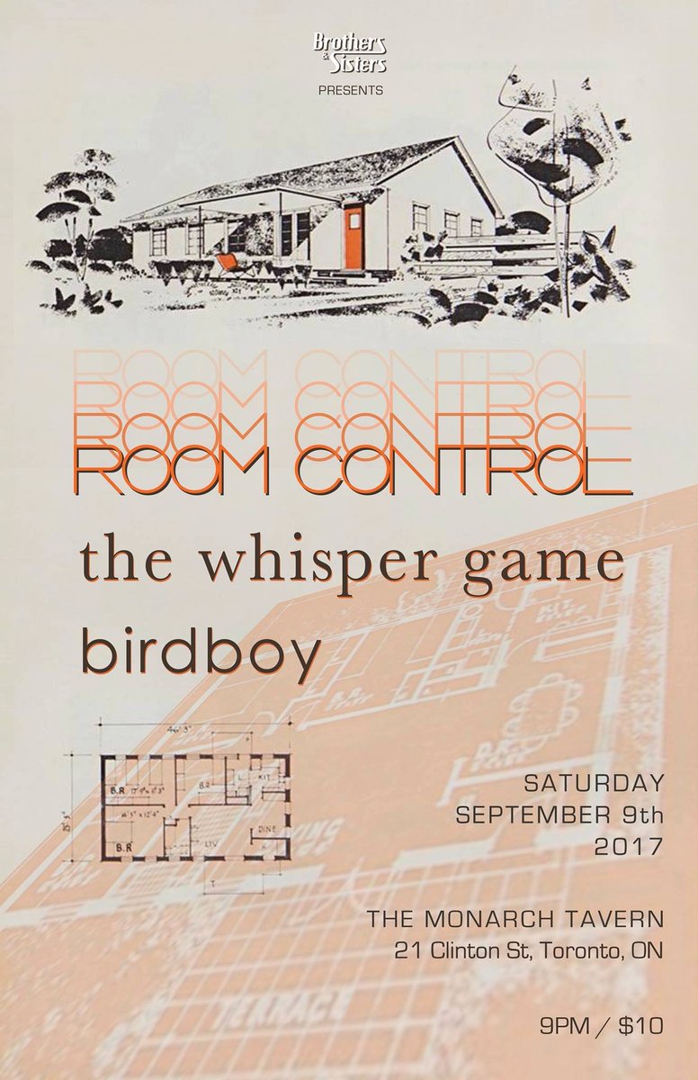 roomcontrolband's tweet photo. NEW ADDITION: #birdboy just added to the bill for #Toronto! Also with #TheWhisperGame Saturday Sept 9th @MonarchTavern! https://t.co/uWnUvBgl1B