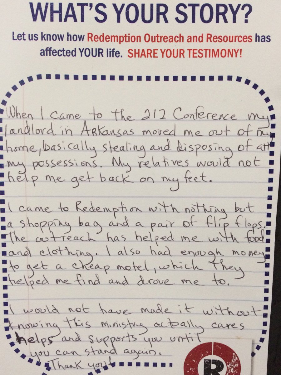 OUTREACHgvl's tweet photo. Our clients are sharing how #myRedemption has assisted them during challenging times. We're thankful to be the hands &amp; feet of Jesus! https://t.co/byscCnpvMV