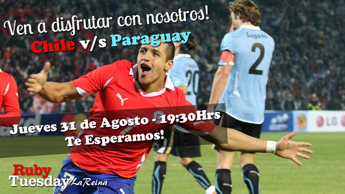 RubyLaReina's tweet photo. Ya empezo lo cuenta regresiva para disfrutar del partido de Chile v/s Paraguay !!
Todos apoyamos a La Roja 🇨🇱
Te esperamos !!
#LaRoja #Chile https://t.co/xnzC6dwRoO