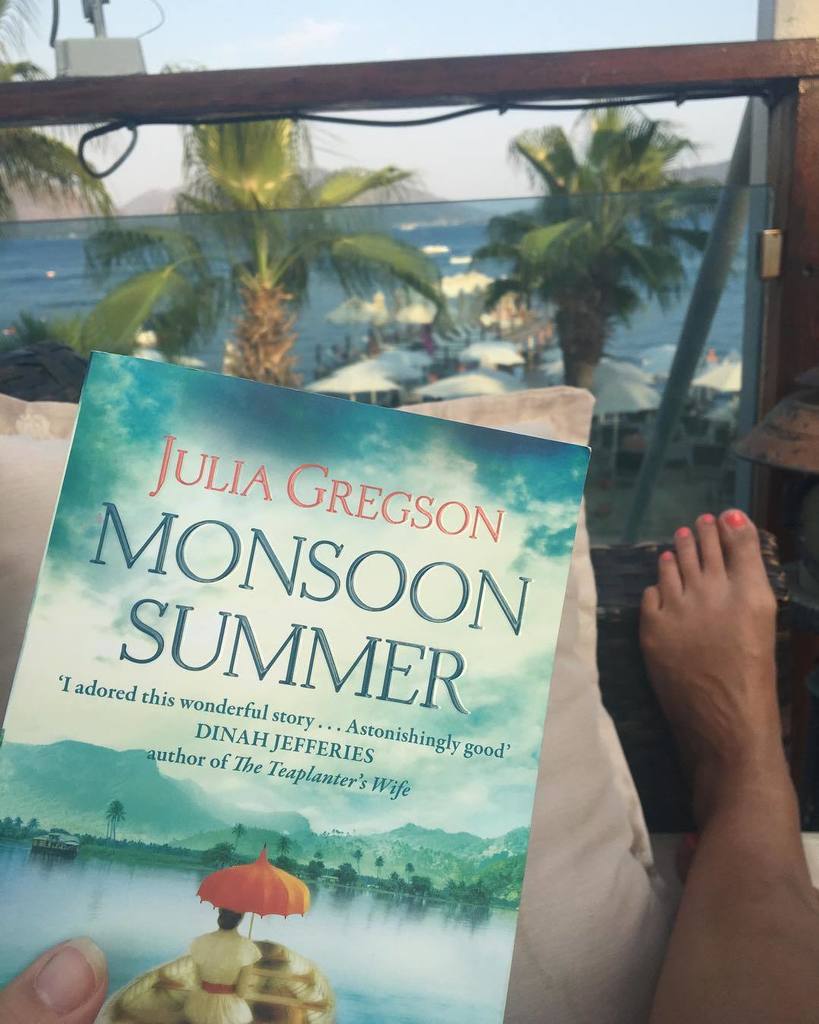 vbranch's tweet photo. I'm a rubbish reader but hooked on this fab book. The g&amp;t in my hand and the view help obvs. #holidayreads #andrel… https://t.co/22J8kLrgGd https://t.co/HfpNlUvfFp