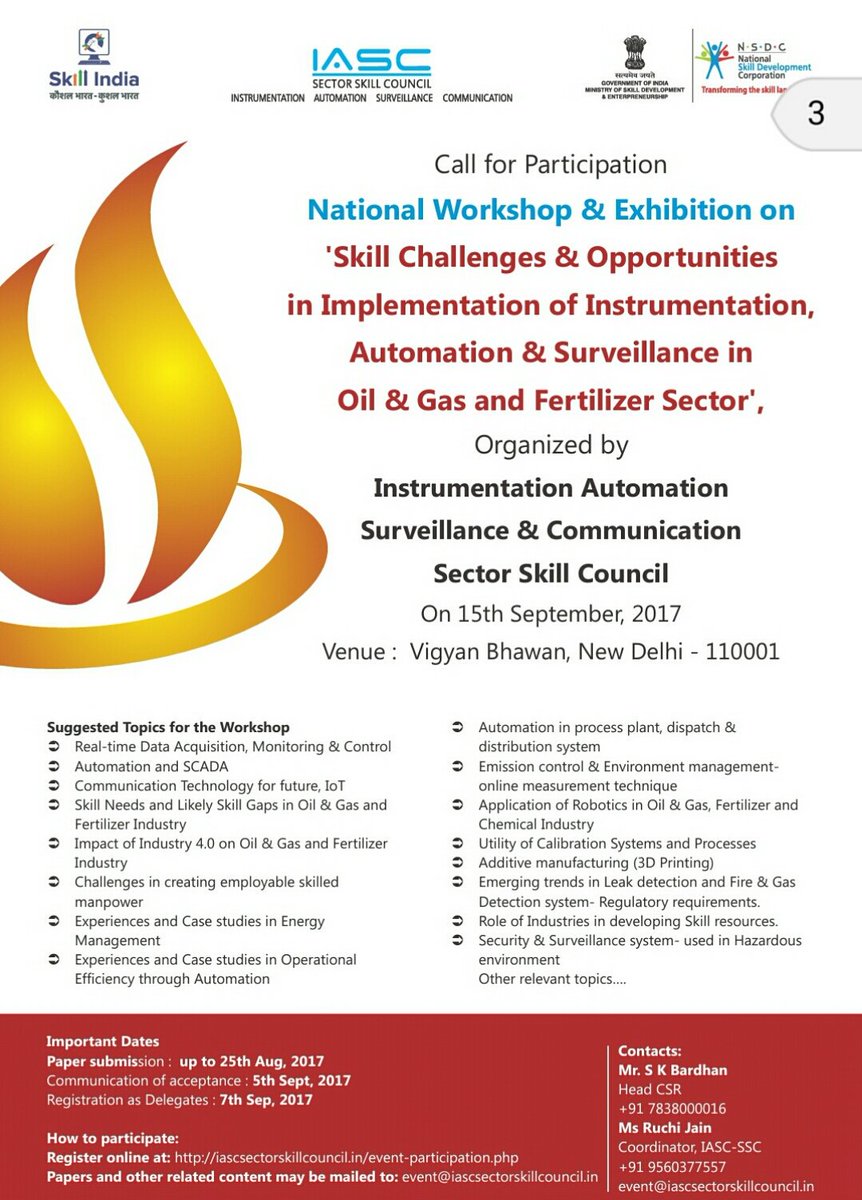 iascsscforyou's tweet photo. #callforpapers #workshop #exhibitions #skillchallenges #opportunities @MSDESkillIndia @ONGC_ @CMD_ONGC @RajivPratapRudy #eventofthemonth https://t.co/LcGy3Tuw06