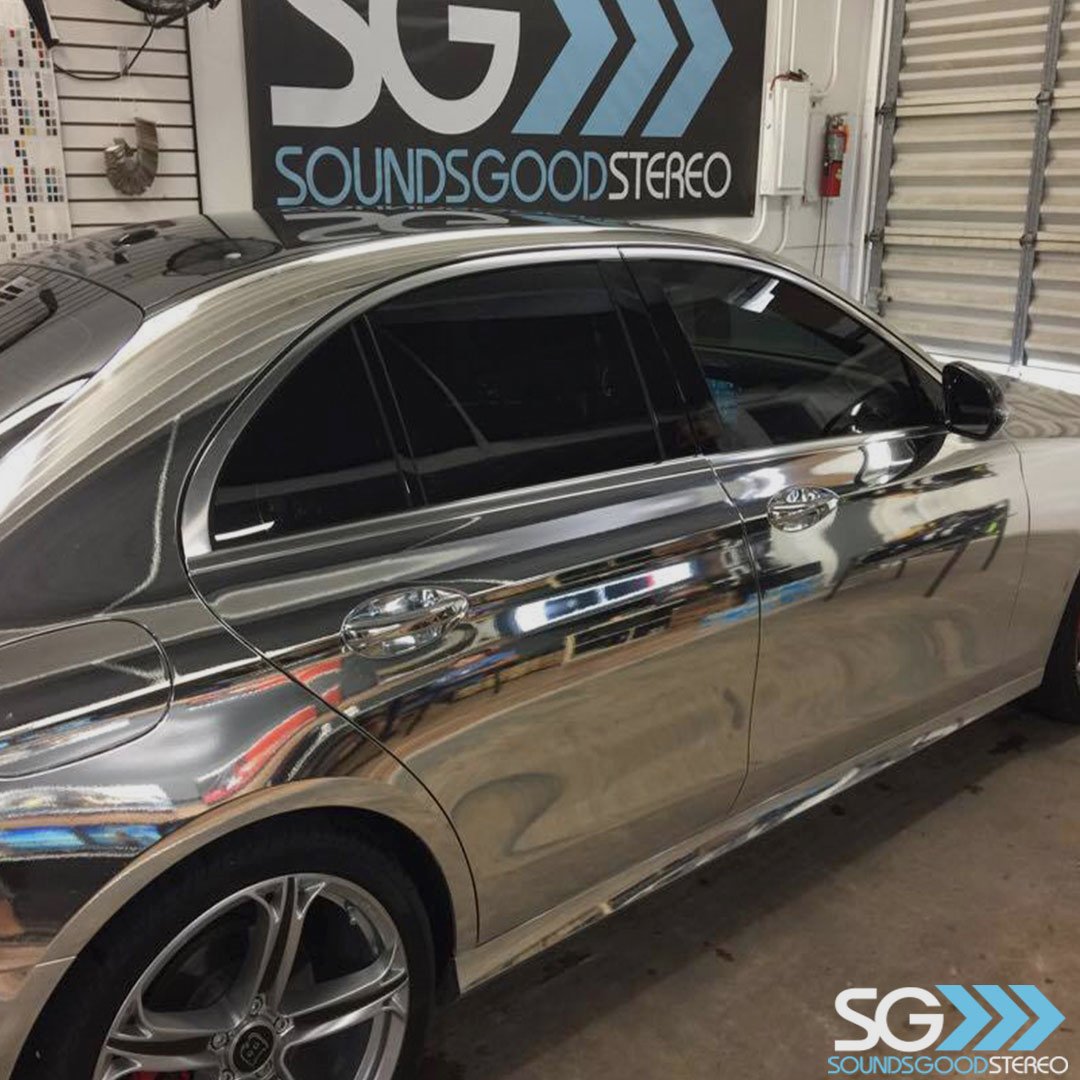 Check out this chome wrapped 2016 Mercedes Benz E300 Brabus Edition by <a href="/F355Miami/">F355</a> . We are putting together a pretty neat audio system upgra