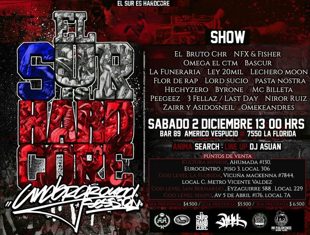 PeeGeezOficial's tweet photo. Confirmada la fecha para el mayor evento del #HipHop Nacional #ElSurEsHardcore #2017 Sabado 2 de Diciembre. No se lo pierdan! #PeeGeez #Rap https://t.co/D1JJlcrl7b