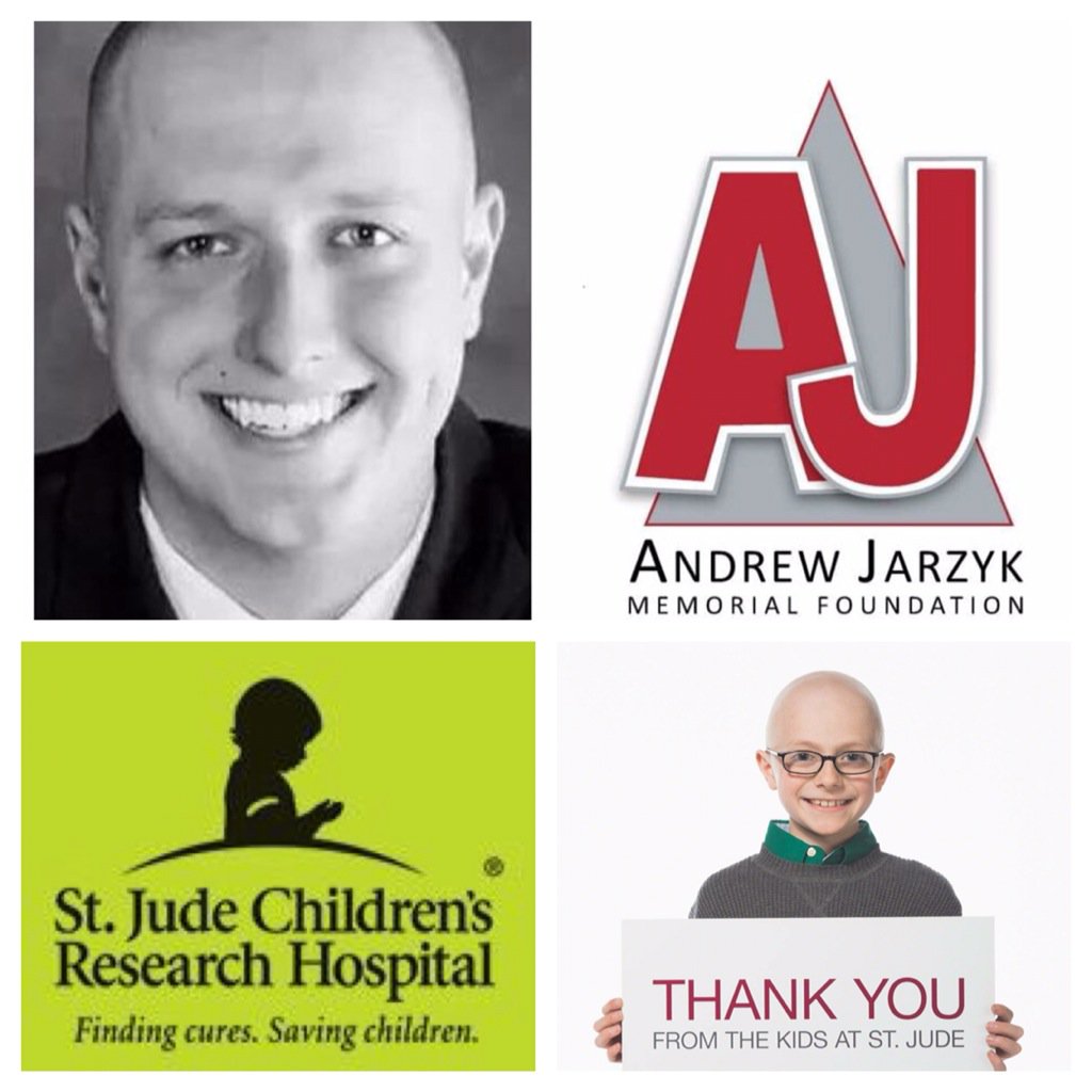 PJMcElroy410's tweet photo. Honored to rep #AndrewJarzyk & to the foundation for supporting @StJude #forthekids #iamtke #childhoodcancer #AJMF https://t.co/vM2h1caiEe