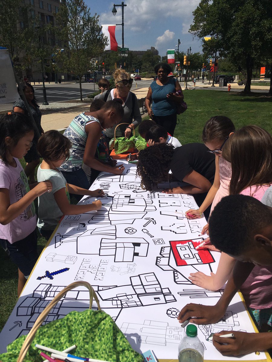picasso_philly's tweet photo. Out here coloring and getting excited for #BlockXBlockParty! #MinecraftPHL @PCCYteam https://t.co/lYROJXlyDj