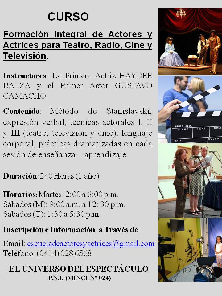 MagazineLight's tweet photo. ¿Quiere ser #Actor o #Actriz ? La Academia del Actor de @albertocimino te ofrece la oportunidad. + información por: (0414) 028 6568 https://t.co/F6qVeAjsKv