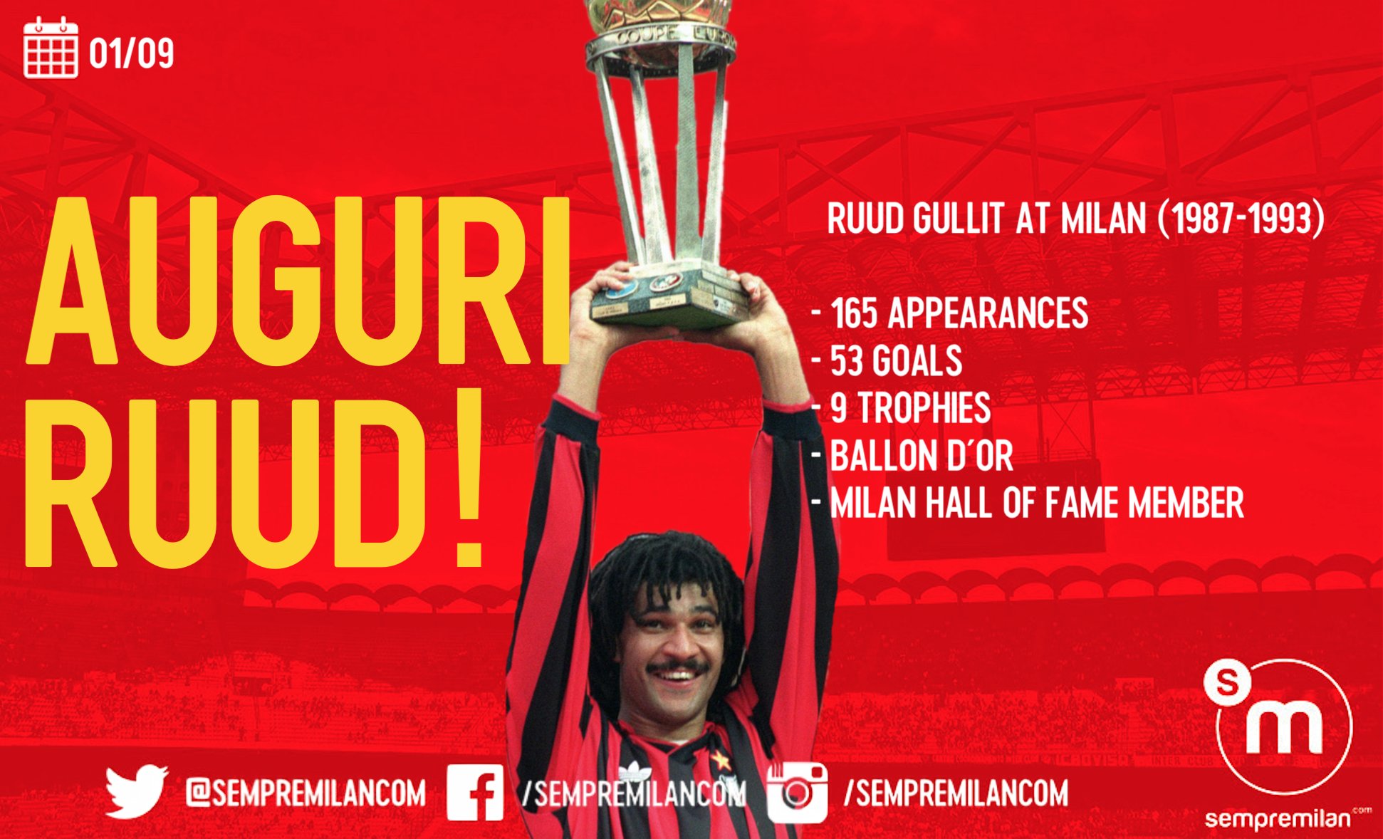 Happy 55th birthday to legend Ruud Gullit!      