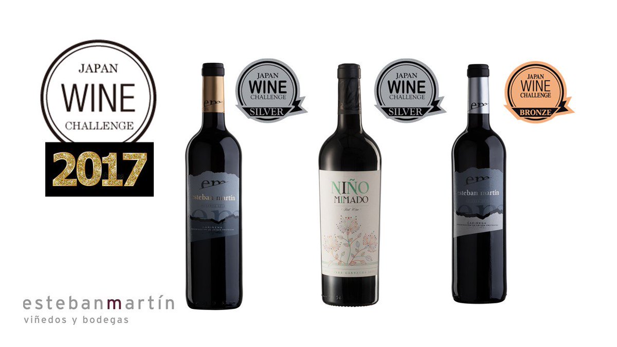 BodEstebMartin's tweet photo. Thanks @JapanWINEChalle 2017!! Our #winners Esteban Martin Reserva &amp; Niño Mimado #Silver  - Esteban Martin Crianza #Bronze - #veryproud :) https://t.co/zZPKvmj2V1