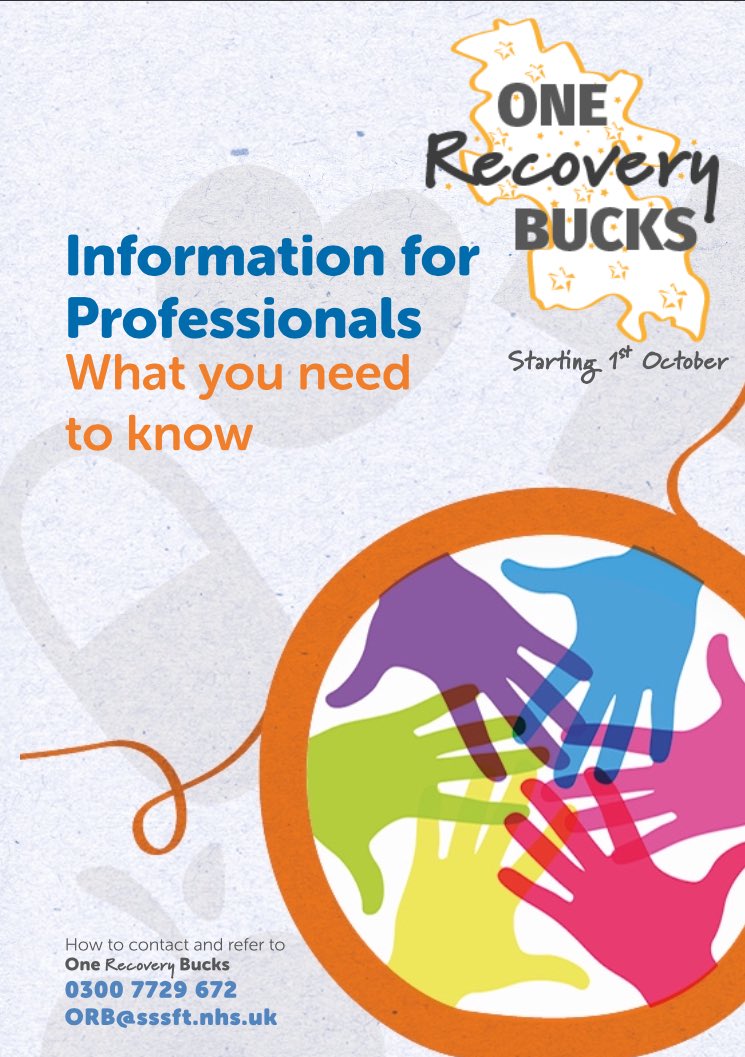 OneRecBucks's tweet photo. Are you working with people using substance misuse services in Buckinghamshire? This leaflet tells you more abt us. https://t.co/JFCDyI5Oiw https://t.co/u4N6iuyuZR