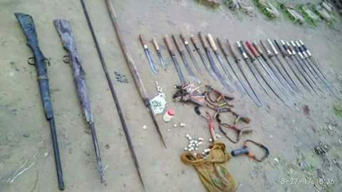 Bengalis in Rakhine advocates terrorist use of weapons found.