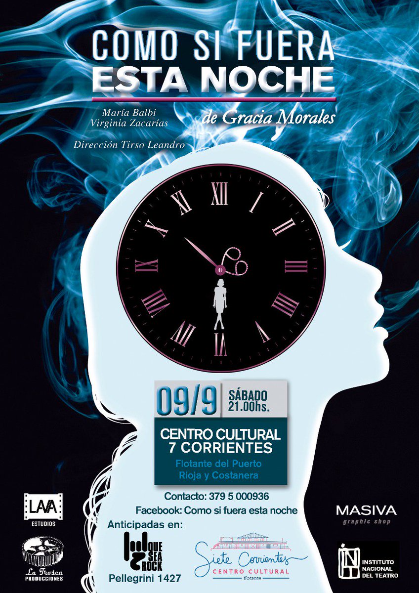 delayproduc's tweet photo. Pensaste el el #finde ? te acercamos una propuesta de #Sábado "Como si fuera esta noche" en el Centro Cultural 7 #Corrientes #NoTeLoPierdas https://t.co/6wR4ibYkjm