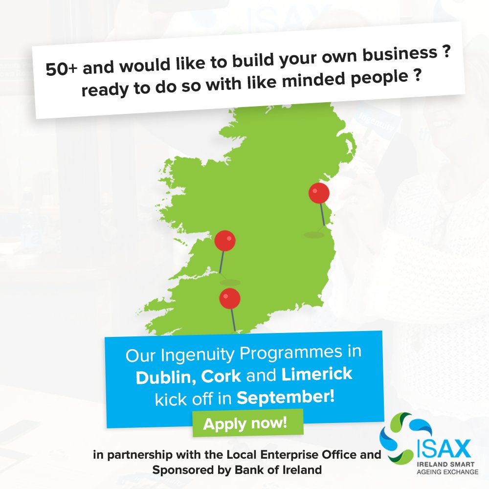 ainechats's tweet photo. Ingenuity programmes start in September. Reserve your spot now and start building your business. Sign up: https://t.co/UZVTHMWbT5 #WeAreISAX https://t.co/hg6AlBlWJg