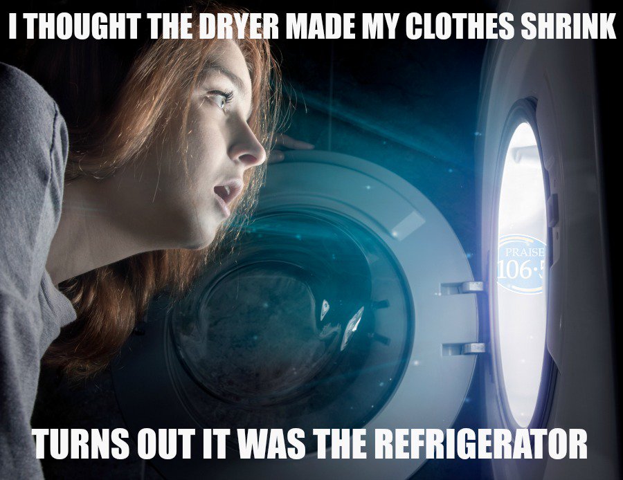 Praise1065's tweet photo. #dryerproblems #refrigeratorproblems https://t.co/ReBMNCGQXQ