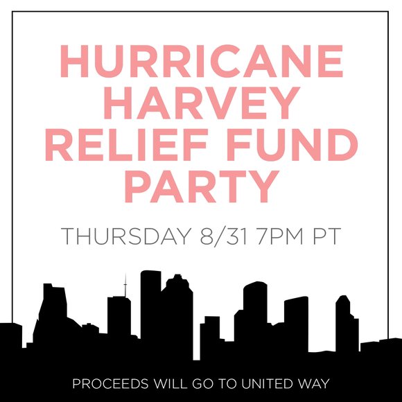 Poshmarkapp's tweet photo. Ready to raise $$$ for those impacted by Hurricane Harvey? We're donating $1 for every 50 shares to tonight's party: https://t.co/kbt65XhLfn https://t.co/og29VBHEfw