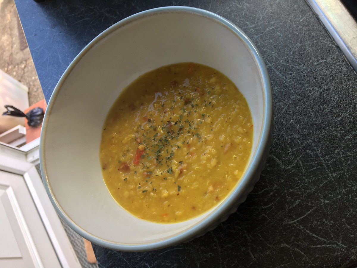 Zozabella92's tweet photo. Finally made Lentil&amp; Turmeric soup after watching you make it! @BegumNadiya Tastes so good! https://t.co/AzczSq9rpM
