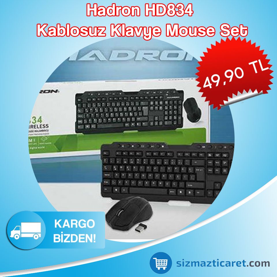 Hadron HD834 Kablosuz Klavye Mouse Set sadece 49,90 TL!

#hadron #klavye #mause #kablosuzklavye
0212 519 19 66 - sizmazticaret.com