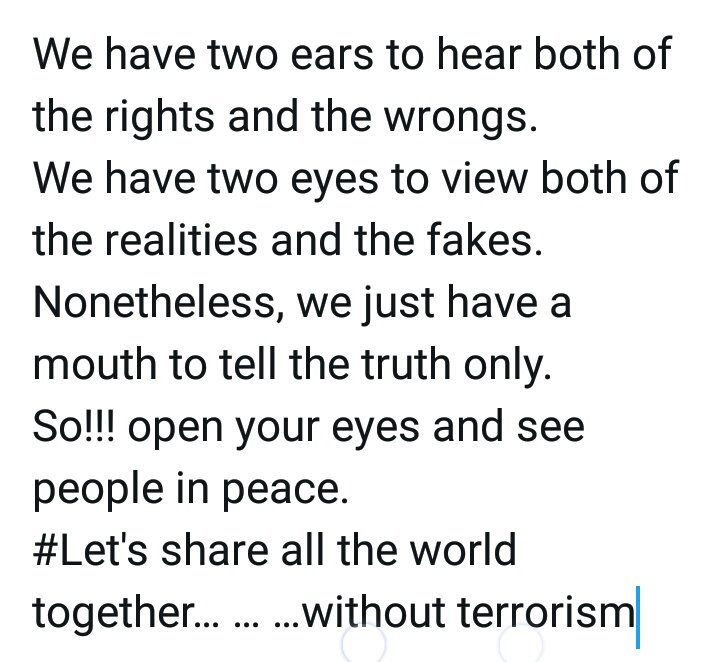nyi_thwee's tweet photo. So!!! open your eyes and see people in peace. 
#Let's share all the world together… … …without terrorism
@blue_dayss123 @CNN @Independent https://t.co/NPJvenc0WT