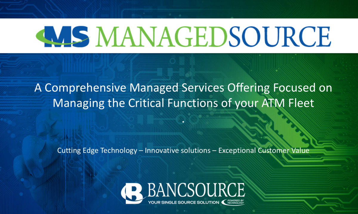 Bancsource's tweet photo. #Bancsource Managed Services. Our expertise allows you to focus on your expertise. Check us out! https://t.co/B7ww1V3M6G https://t.co/WuTYFPdh9n