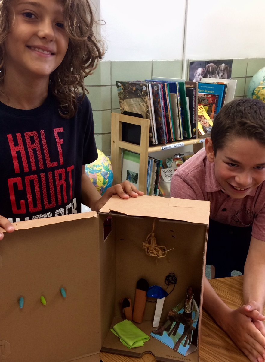 MrsVNeumann's tweet photo. Makers Alex and Charlie depicted the shed from Bud Not Buddy by Curtis. Great start to monthly book projects!#engageD64 https://t.co/BvrVB2eEjE