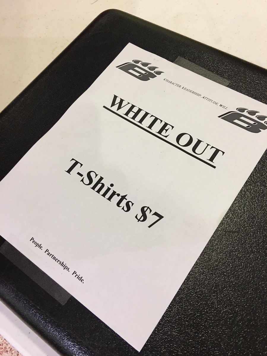 Get your 'White Out' shirt for tomorrows game while they last!! They're going fast.