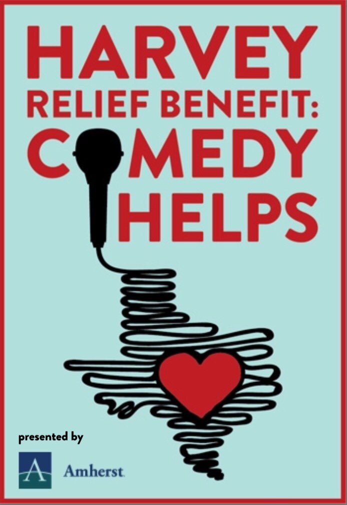 AmherstInsight's tweet photo. Join us on Tuesday for the "Harvey Relief Benefit: Comedy Helps" show at the #Paramount theater present by @AmherstHoldings https://t.co/7v2MFlwM3G