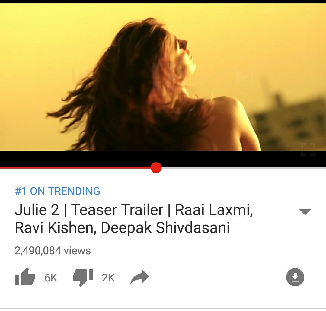 V2Cinemas's tweet photo. #Julie2 Teaser Is Trending @ No 1⃣ !
@iamlakshmirai Congrats 👍
Watch Stunning Teaser : https://t.co/6zsNI1B7kW
#Raai50 #Julie2Teaser https://t.co/uzeFbklJD2