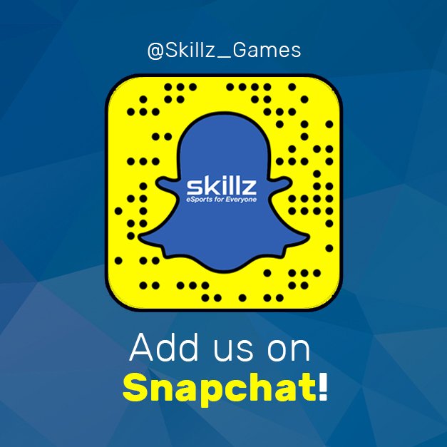 skillz's tweet photo. We're on @Snapchat! 🎉 Starting today, we’ll be announcing exciting updates, sharing #game tips, and more. #Follow us for a special promo! 🙌 https://t.co/u66lqqlJPc