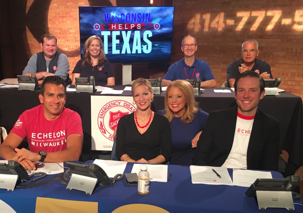 jessicatighe's tweet photo. Thanks to @EchelonMKE for volunteering! @CBS58 @SAmilwaukee phone bank today raising $$ for #HurricaneHarvey victims. https://t.co/FvaJNqaY4y