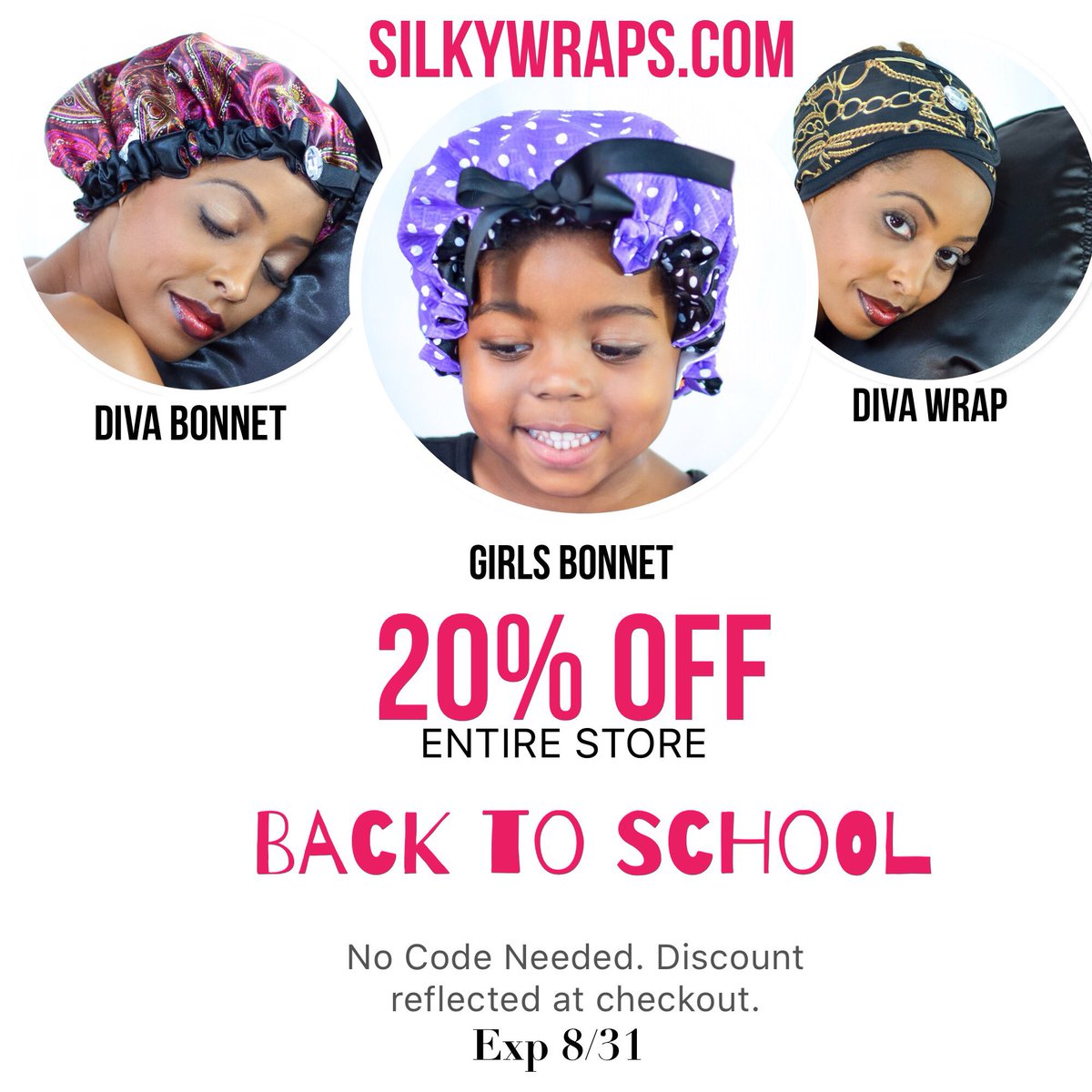 SilkyWraps's tweet photo. LAST CALL! sale ends today --
No code needed https://t.co/69pBo4YdG7