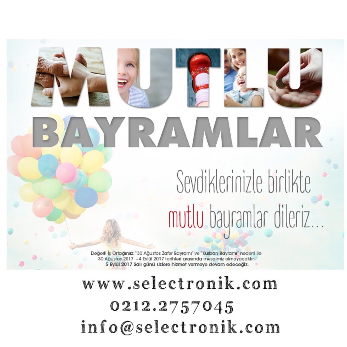SelectronikInfo's tweet photo. Kurban Bayramınızı tüm sevdiklerinizle beraber sağlıklı ve huzur içinde geçirmenizi dileriz. #selectronik https://t.co/pgYCc0M044